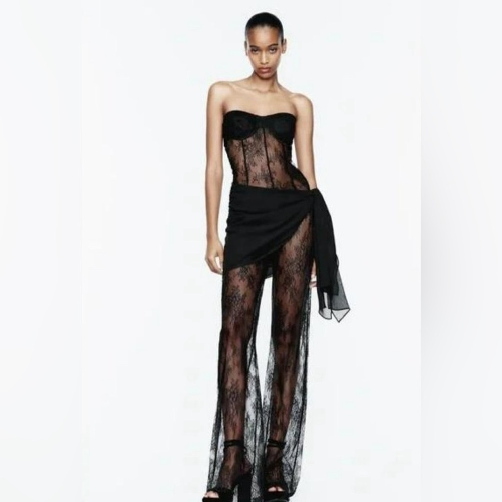 Zara Black Lace Jumpsuit